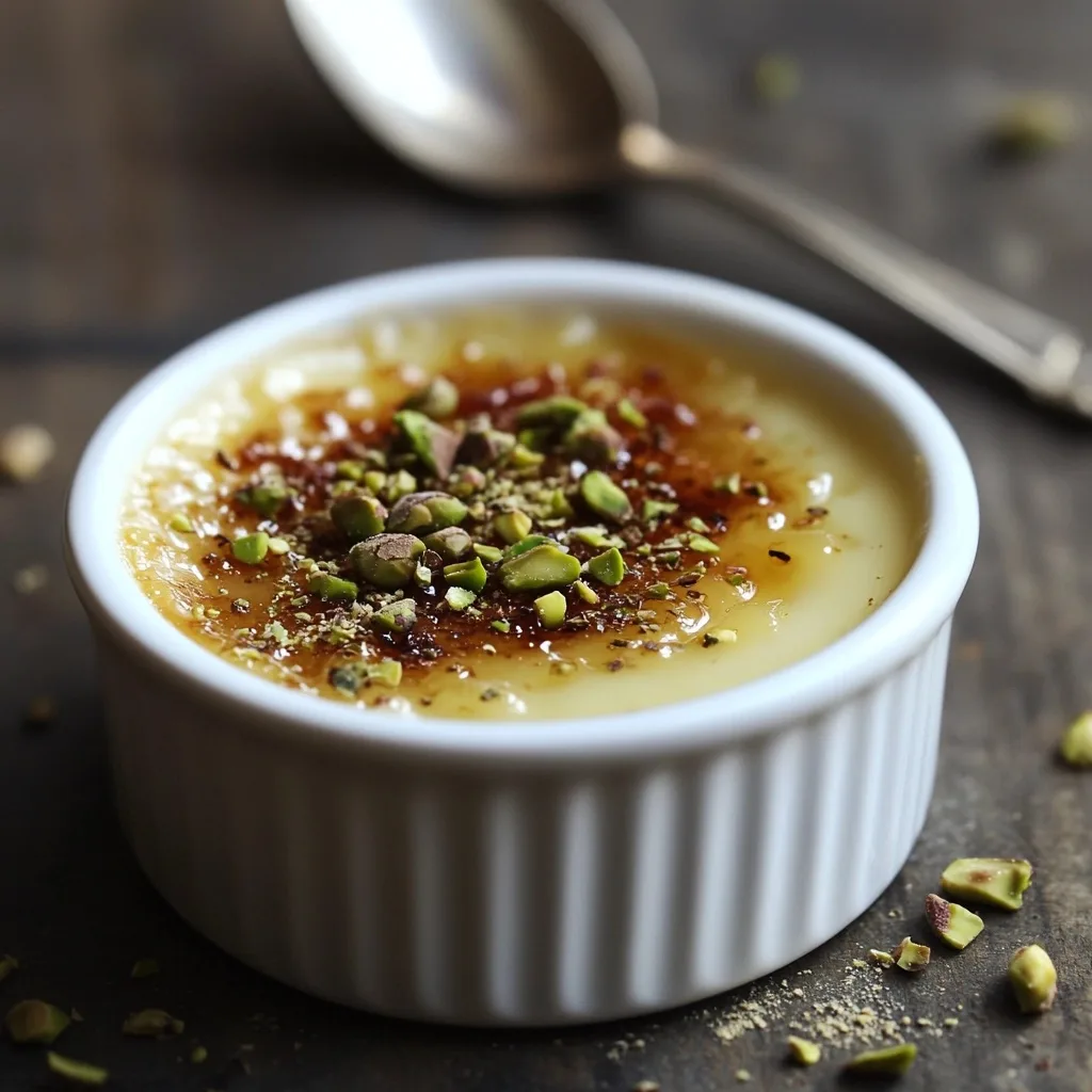 Pistachio Crème Brûlée - Serving