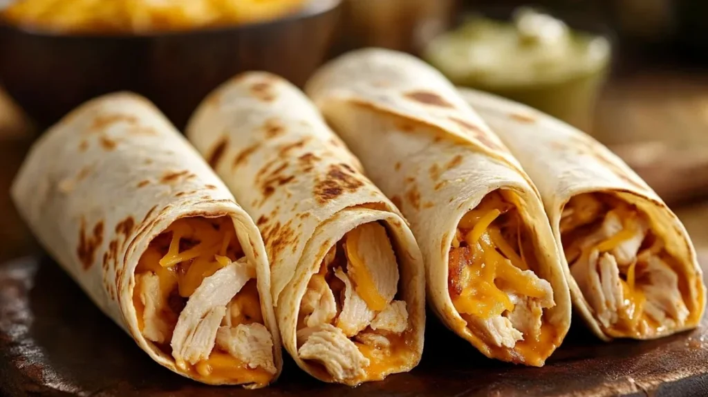 Cheesy Garlic Chicken Wraps