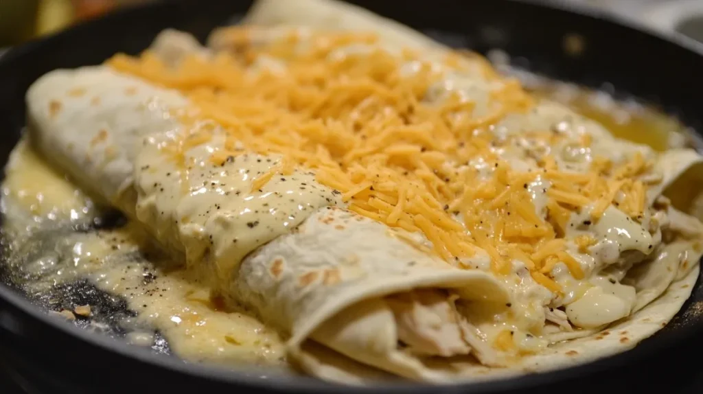 Cheesy Garlic Chicken Wraps - variation