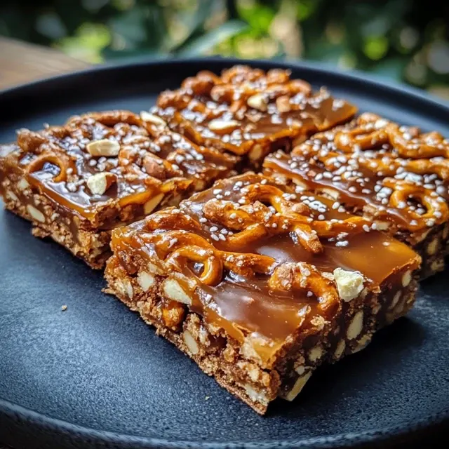 Caramel Pretzel Crack Bars