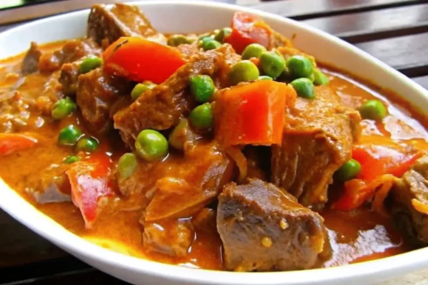 Chicken Caldereta with Peanut Butter