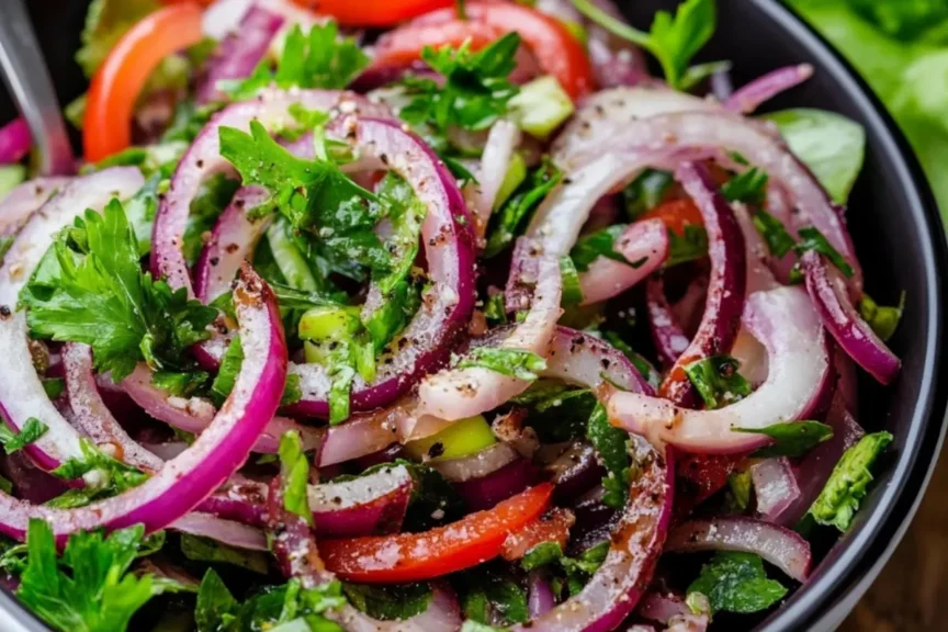how to prep salad onion - variation