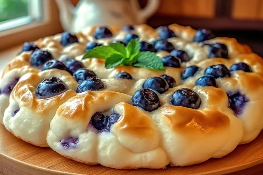 Blueberry Fluffy Cottage Cheese Cloud Bread 1