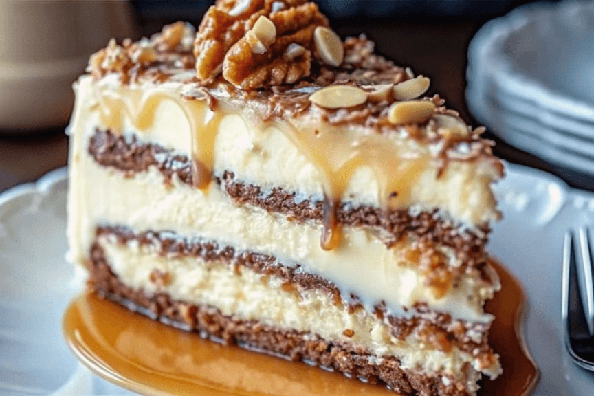White German Chocolate Cake with a Cheesecake Center 2